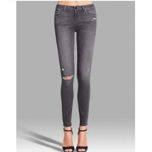 PAIGE | Verdugo Ankle Nila Destructed Raw Hem Jeans(26) - Picture 1 of 13